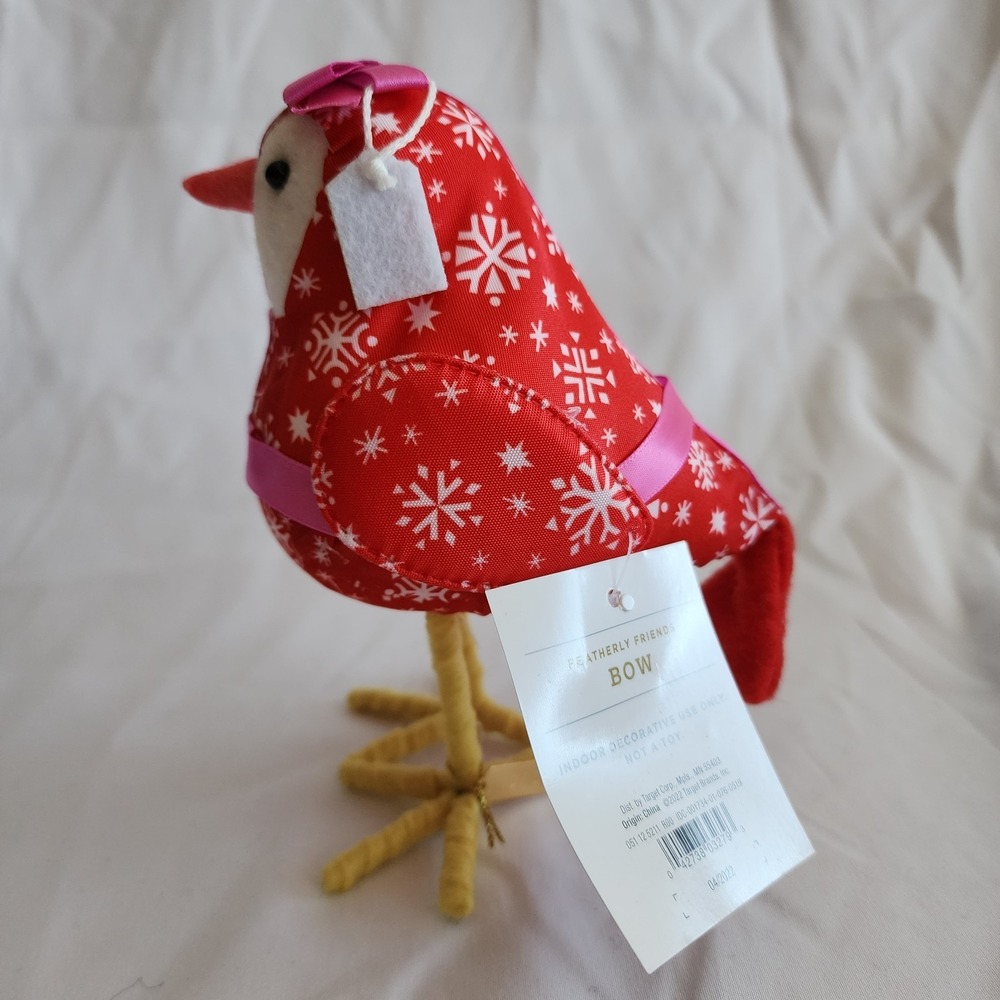 New Target Wondershop Holiday 2022 Christmas Fabric Bird Featherly‎ Friends Bow - Picture 2 of 5